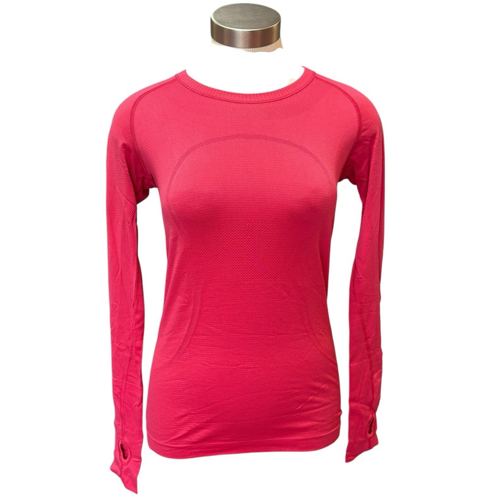 Lululemon Swiftly Tech Pullover Long Sleeve Bright Pink Running Sz. 8